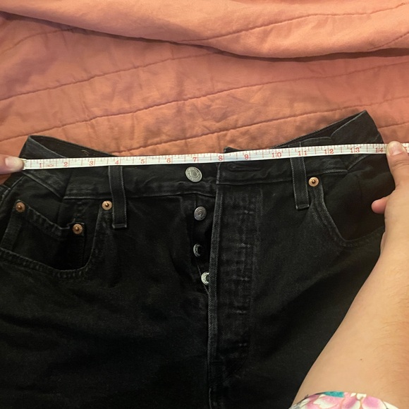 Levi’s 501 Black Denim Distressed Cutoff Shorts - Picture 7 of 7